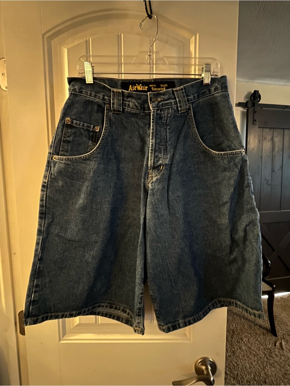 Vtg 90s Dr Martens Airwair Super Baggy Button-Fly Denim Jean Shorts, Waist 30